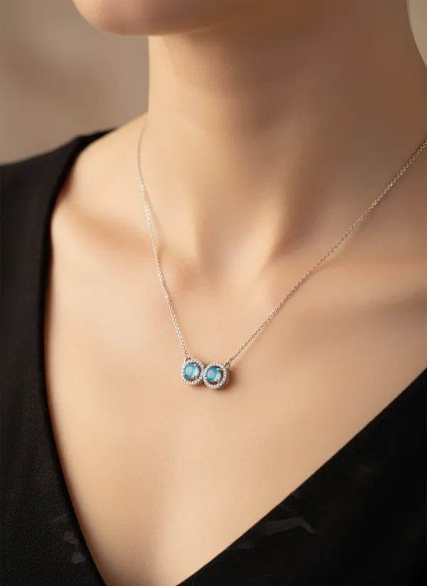 Double_Turquoise_Pendant_Necklace_With_Crystal_Halo_925_Sterling_Silver